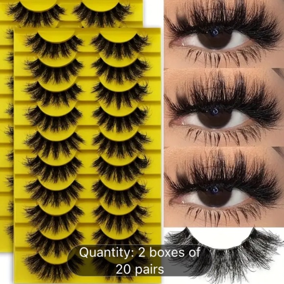 20 pairs Fierce and Flawless bold fluffy eyelashes - Picture 1 of 1